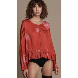 One Teaspoon Ruby Red Silky Top size‎ XS New